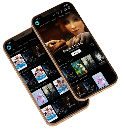 OTTRUN player running on mobile and TV